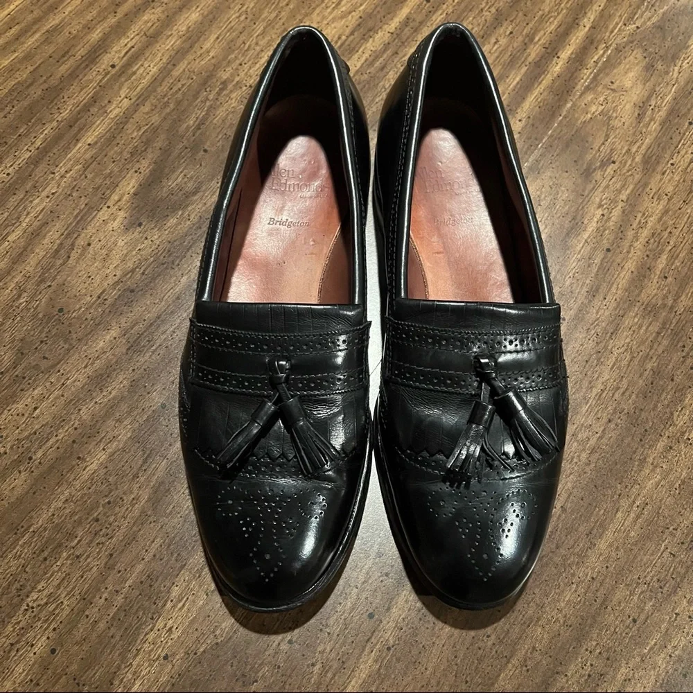 Allen Edmonds Men’s Bridgerton Tassel Loafer Kiltie Black Leather 10 - Picture 3 of 14